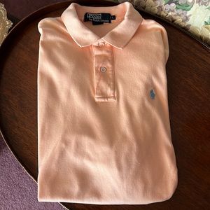Polo by Ralph Lauren short sleeve polo shirt in Peach, men’s size Large.